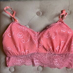 Elegant Lace Bralette in Coral by [Brand]